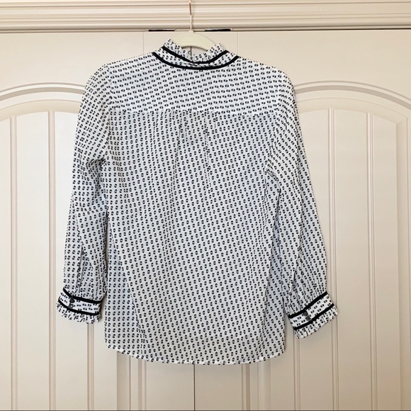 J.Crew White and Black Textured Blouse - Picture 5 of 8